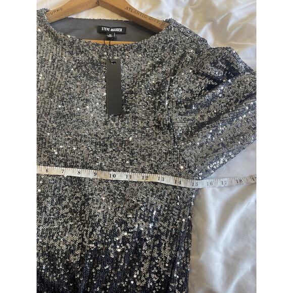 Steve Madden Revolve Ginger Dress Silver Sequin Party Shift Dress 0 NWT - Picture 6 of 7